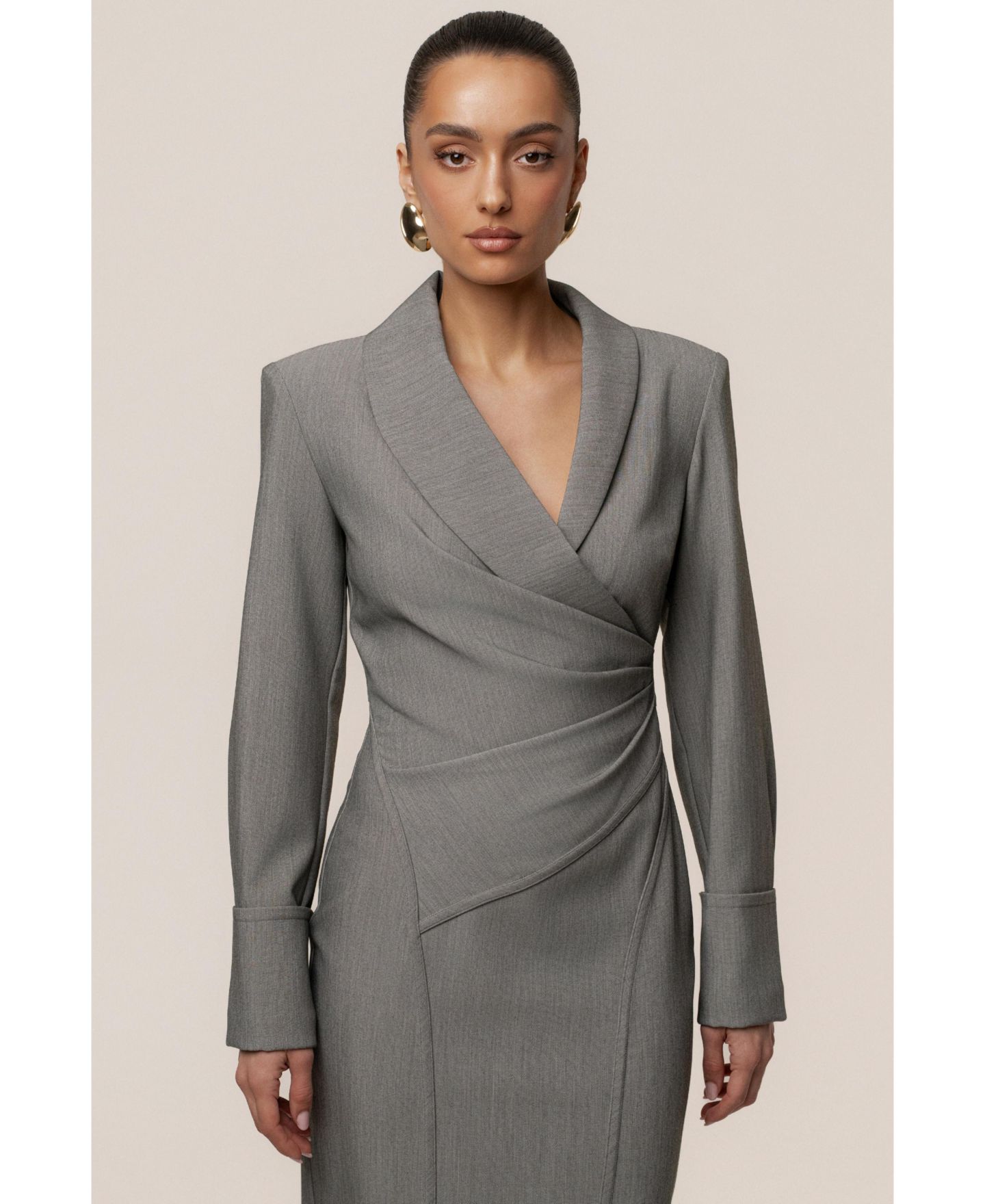Женское платье JLUXLABEL Manifest Blazer Midi, цвет: Серый — фото 8