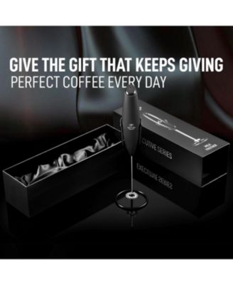 Handheld Milk Frother Stainless Steel Single Whisk with Stand