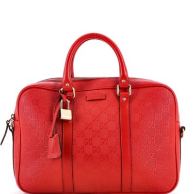 Medium Signature Convertible Briefcase Guccissima Leather