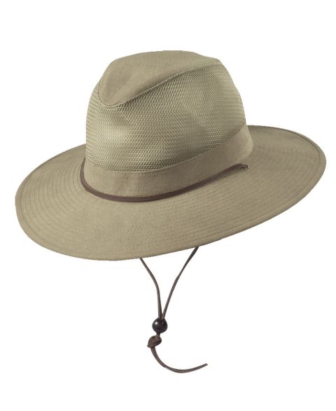 Мужской головной убор Dorfman Pacific Brushed Twill Mesh Safari Hat, цвет: Верблюжий