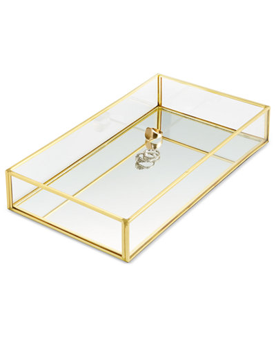 Home Design Studio Rectangular Glass Tray, Only at Macy's