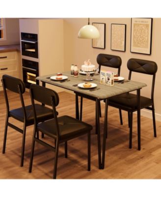 Dining Table Set for 4, Kitchen Table and Chairs for 4, 5 Piece Kitchen Dining Room Table Set