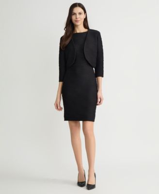 Women's Wave Knit 3/4-Sleeve Shrug, Regular & Petite