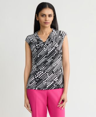 Women's Printed Cowlneck Top, Regular & Petite