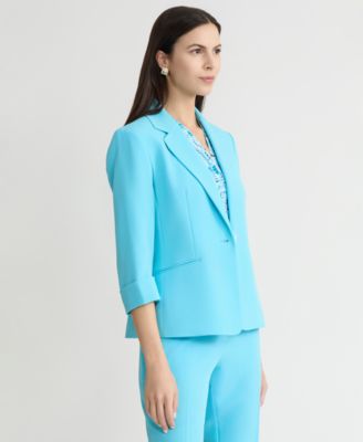 Women's Cuffed-Sleeve One-Button Blazer, Regular & Petite