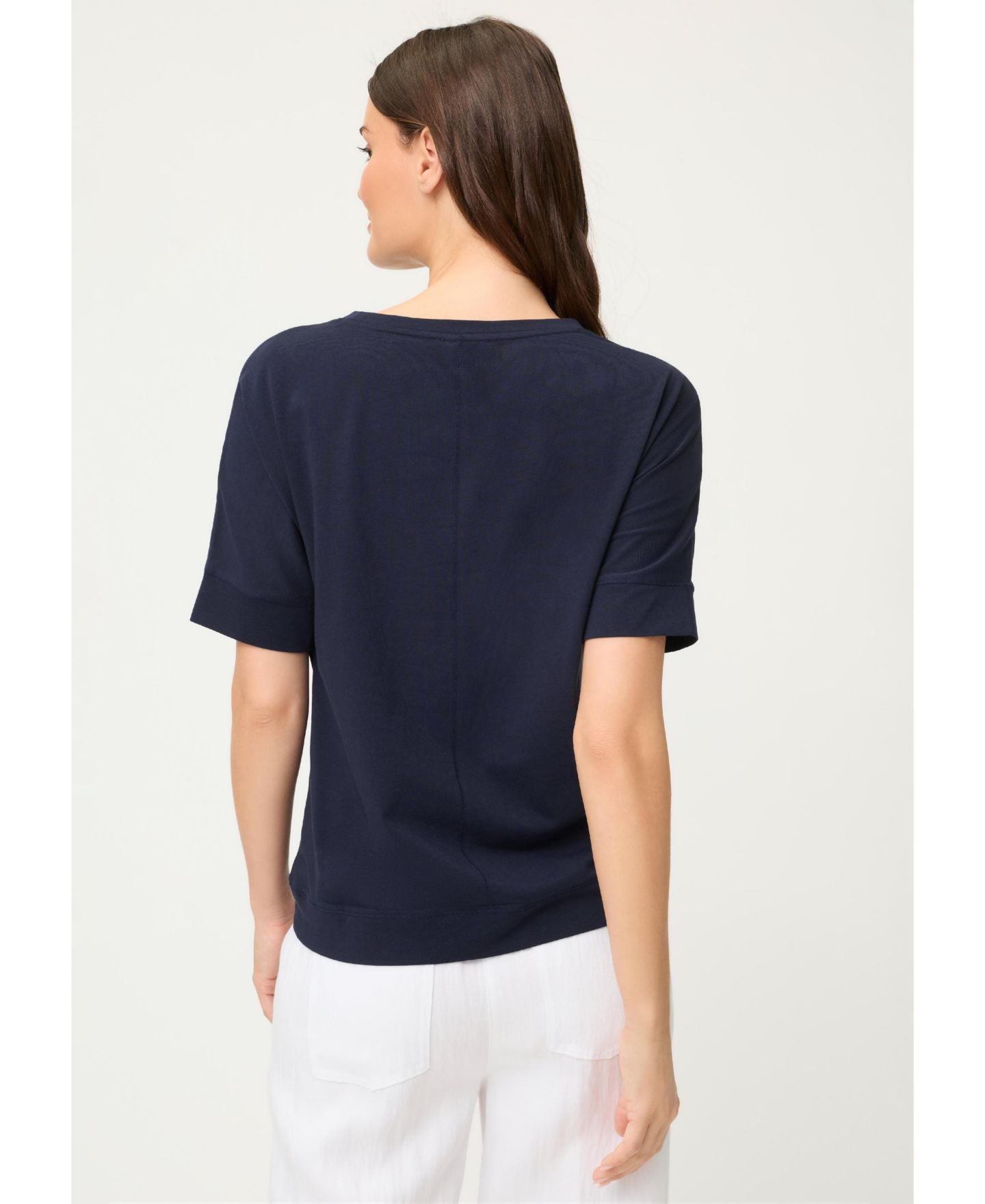 Женская футболка Olsen Relaxed Solid, цвет: Чернильный синий — фото 3