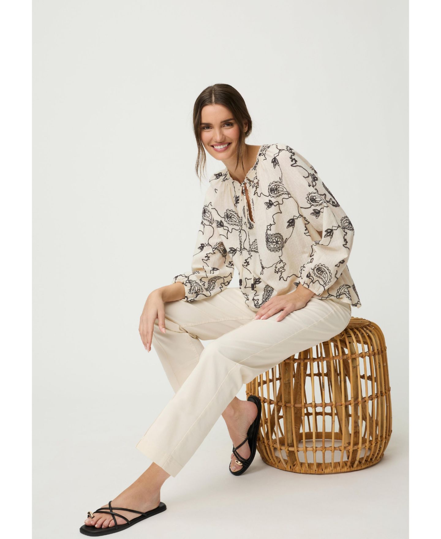 Женская блузка Olsen Embroidered Tunic Blouse — фото 6