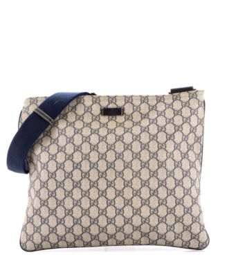 Large Zip Top Messenger Bag GG Coated Canvas