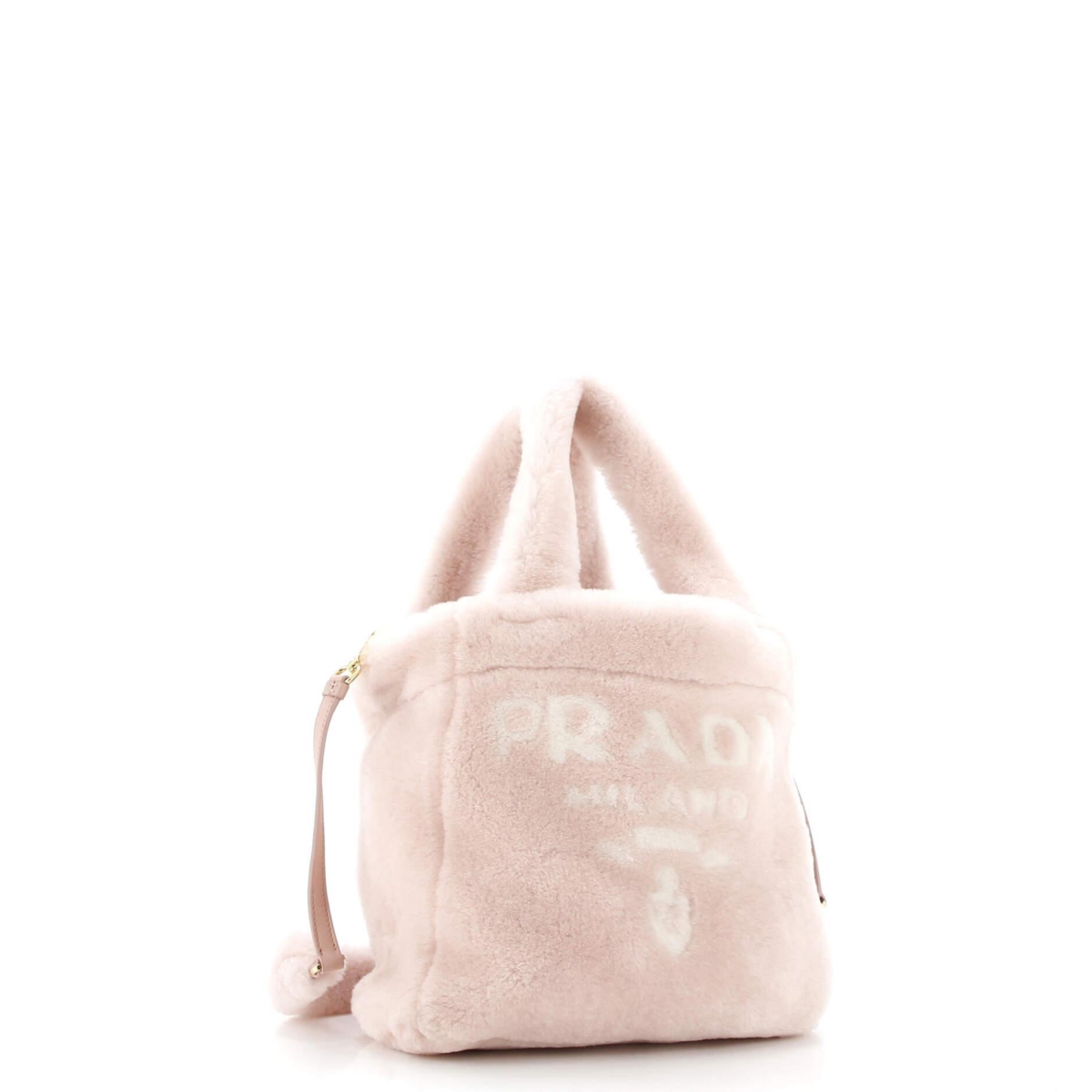 Pre-Owned Prada Mini Logo Tote Shearling
