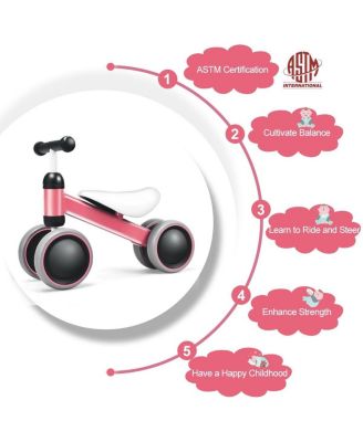 Baby Balance Bike for 2 Years Old Boys/Girls No Pedal 4 Wheels