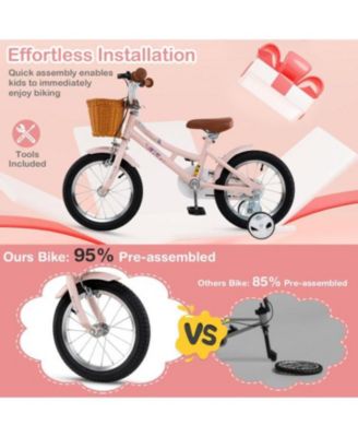 14 Inch Kids Retro Bicycle with Adjustable Height and Basket