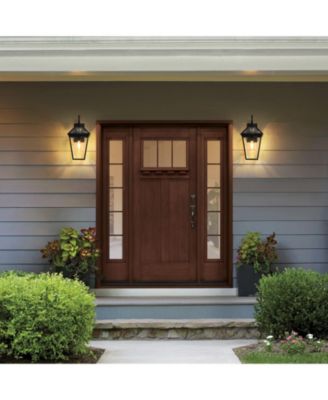 21"(H) 2-Pack Outdoor Wall Lantern Light – Modern Metal and Clear Glass Sconce for Porch, Patio, and Garden Lighting (Bulb Not Included)