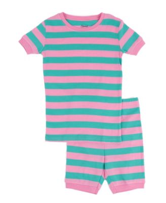 Kids Matching Family Two Piece Cotton Short Sleeve Shirt and Shorts Striped Pajamas 6-10