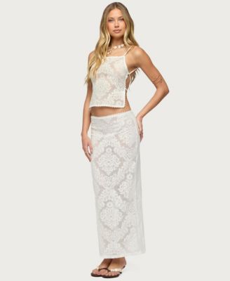 Women's Violette Sheer Lace Maxi Skirt