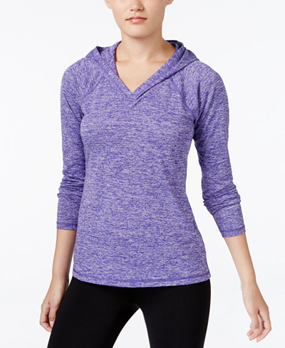 Ideology Rapidry Heathered Performance Hooded Top, Only at Macy's
