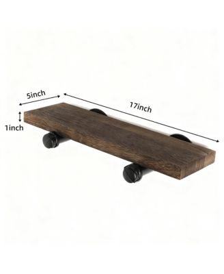 Wall Mounted Floating Shelves Industrial Pipe Brackets Rustic Wood