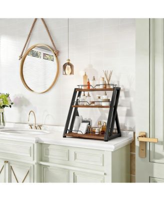 3-Tier Spice Rack Countertop Rustic Metal Shelf