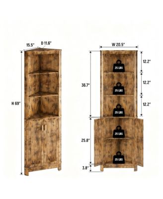 Corner Cabinet shelf with Fluted Door
