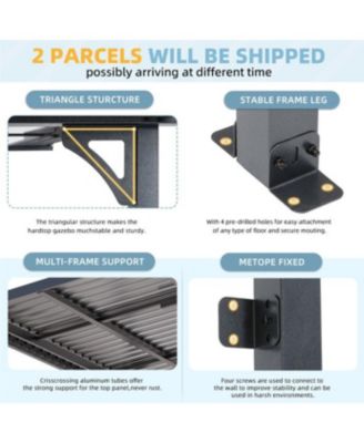 10x10 Outdoor Hardtop Gazebo Adjustable Height (6.5-9.8Ft) Pergola for Patio