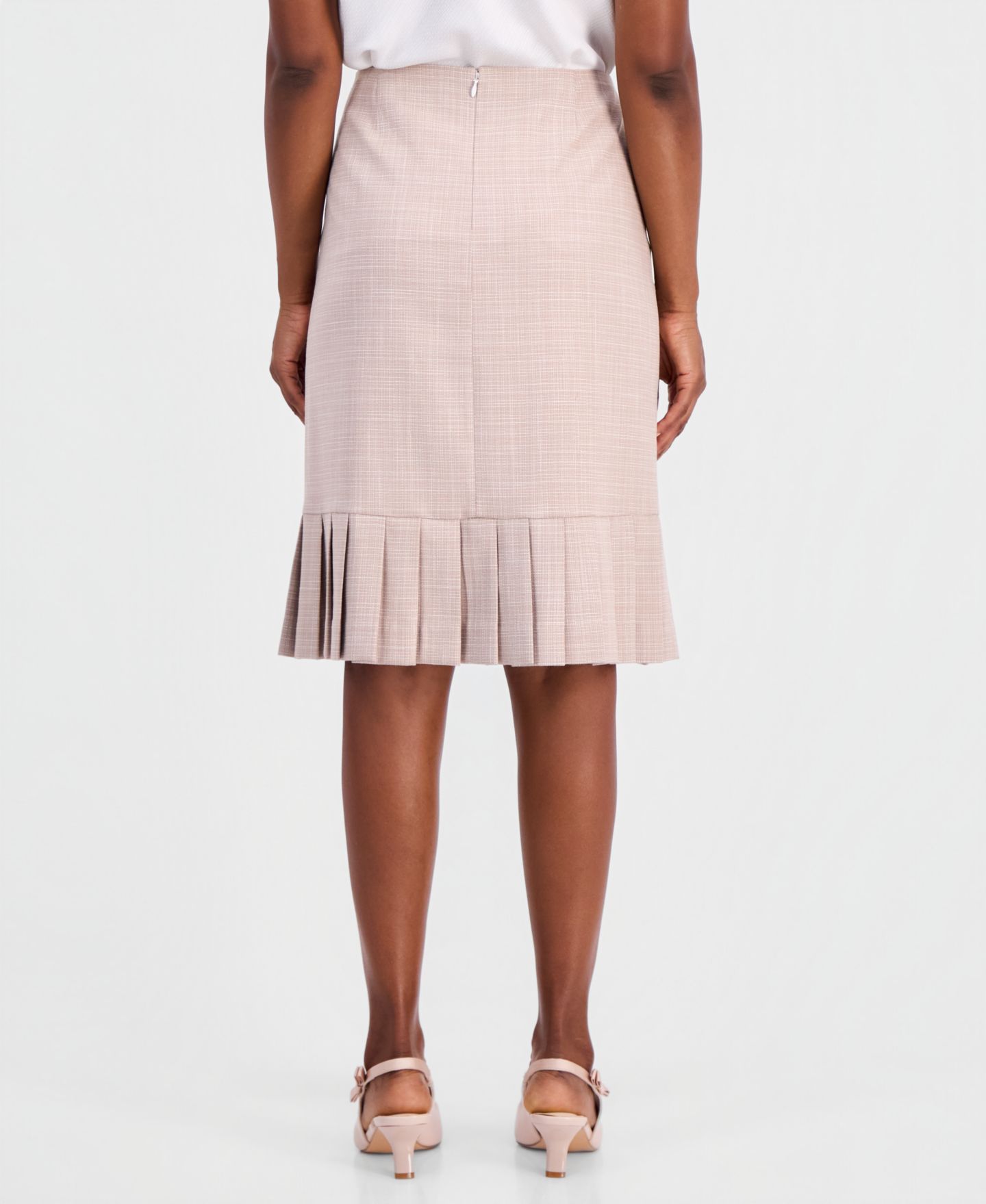 Женская юбка Kasper Pleated-Hem Pencil, цвет: Tstd Wt/Vanlice — фото 4