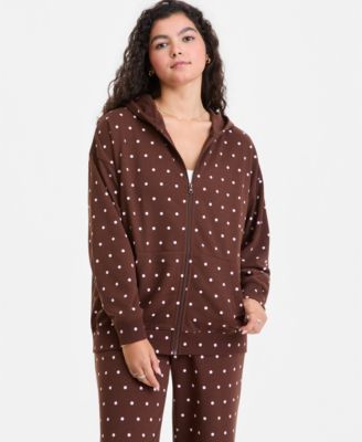 Juniors' Full-Zip Printed Hoodie