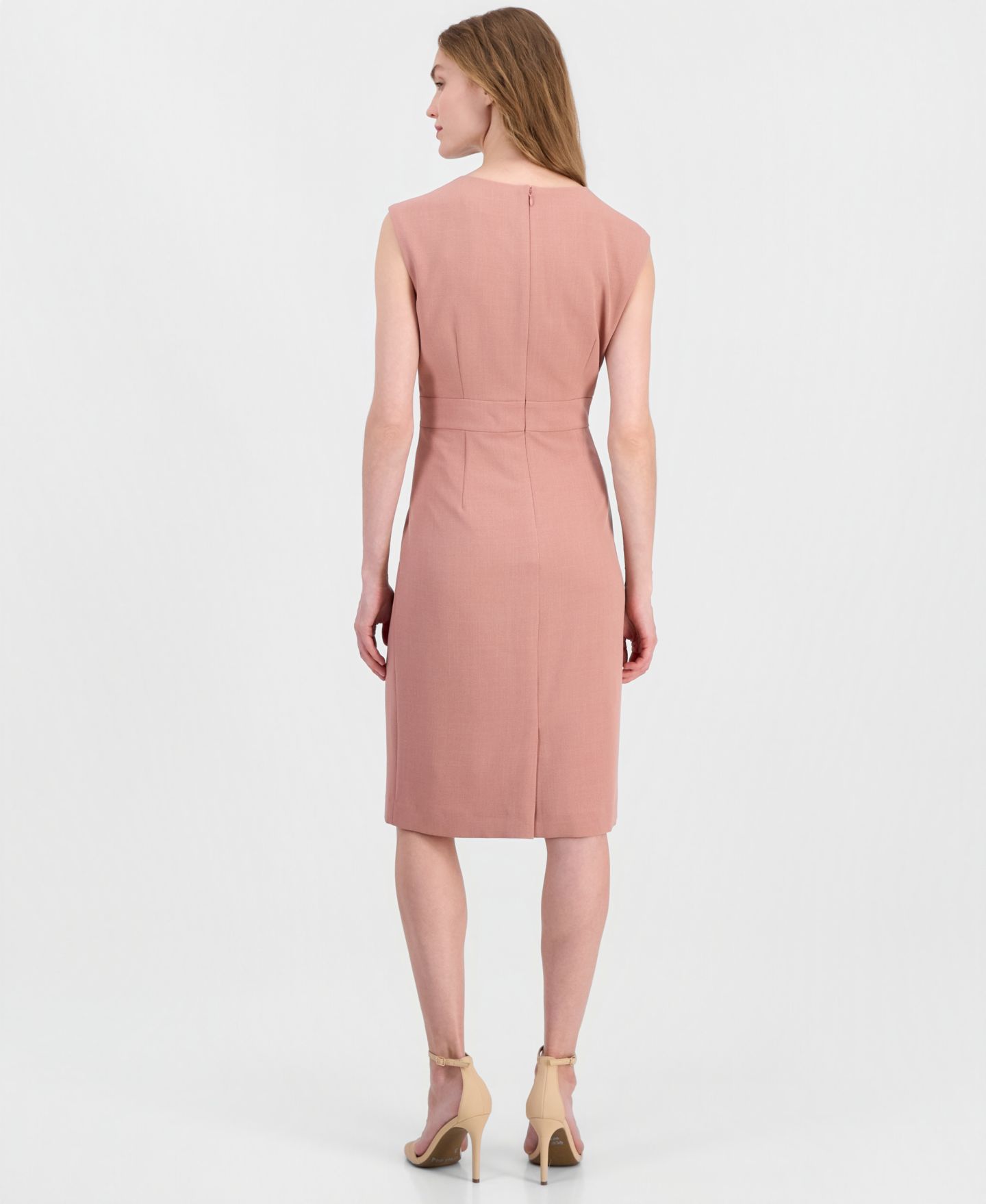 Женское платье Kasper Petite Extended Cap Sleeve Sheath, цвет: Tearose — фото 2
