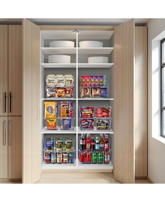 Medium Stackable Open Front Storage Bins - For Pantry, Kitchen and Home Organization