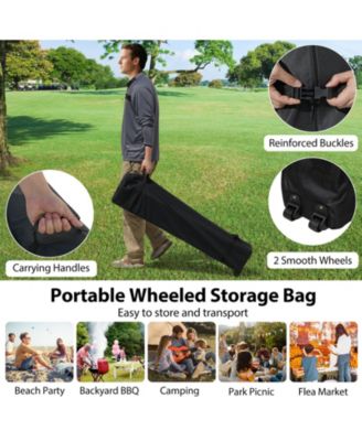 10 X 10 FT Pop up Canopy Tent w/ 1 Sidewall Wheeled Bag 8 Stakes