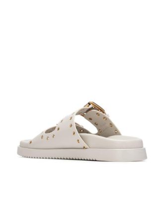 Women's Eyelets Double Strap Buckle Sandals