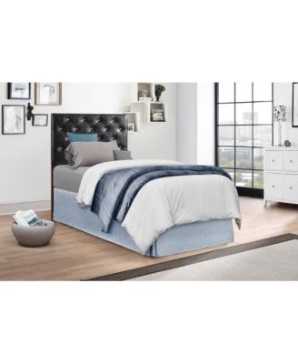 Twin Upholstered Headboard with Faux Jewel Tufting Adjustable Height