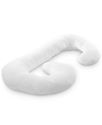 Hypoallergenic Down Alternative Total Body J Shaped Pregnancy Pillow