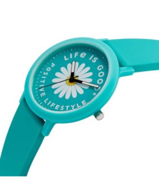 Unisex Quartz Life is Good Watch Silicone Strap