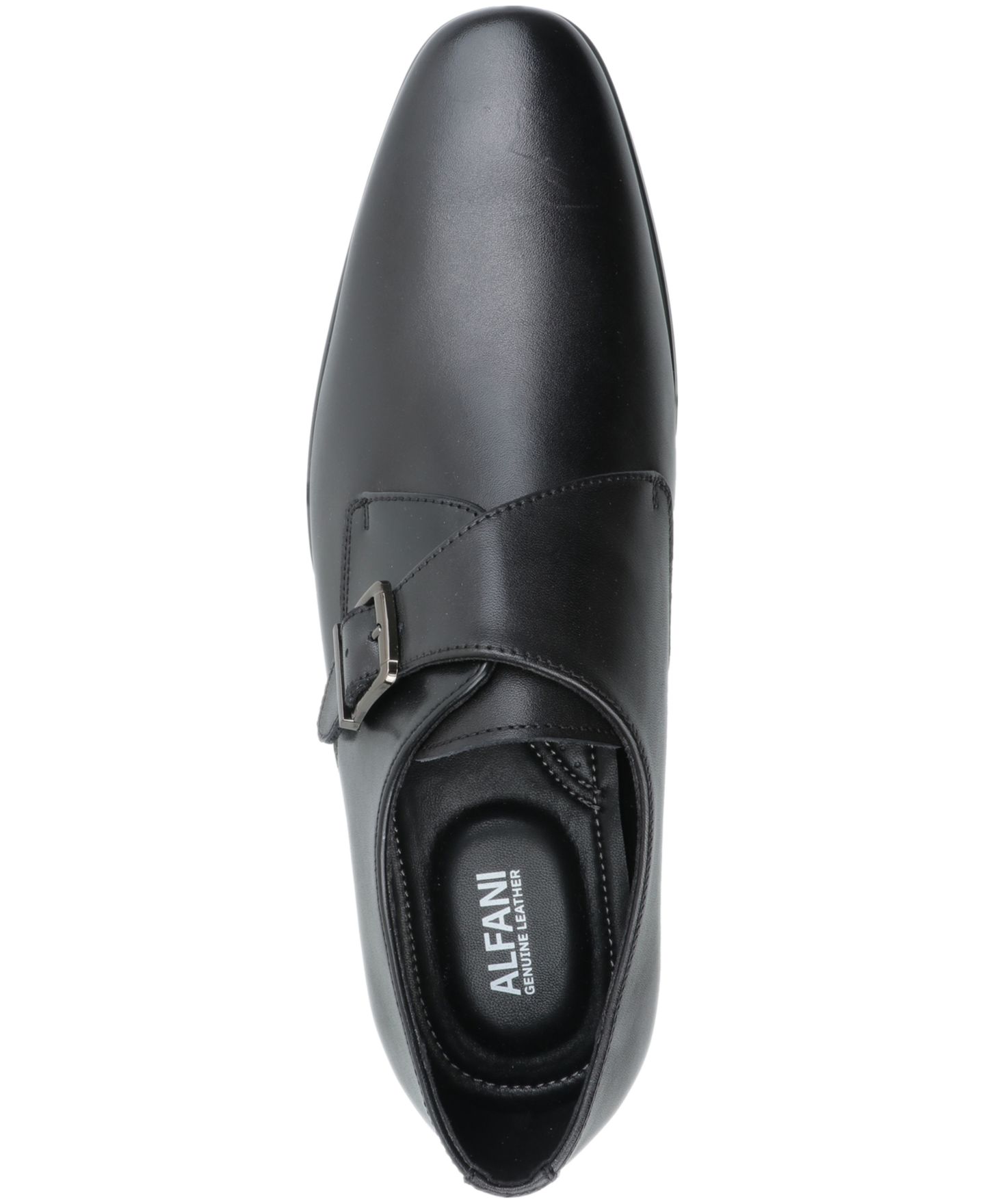 Мужские туфли Alfani Genuine Leather Monk-Strap Dress Shoes, цвет: Чёрный кожаный — фото 4