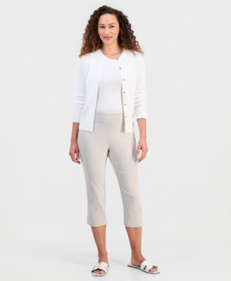 Petite Rivet-Detail Capri Pants