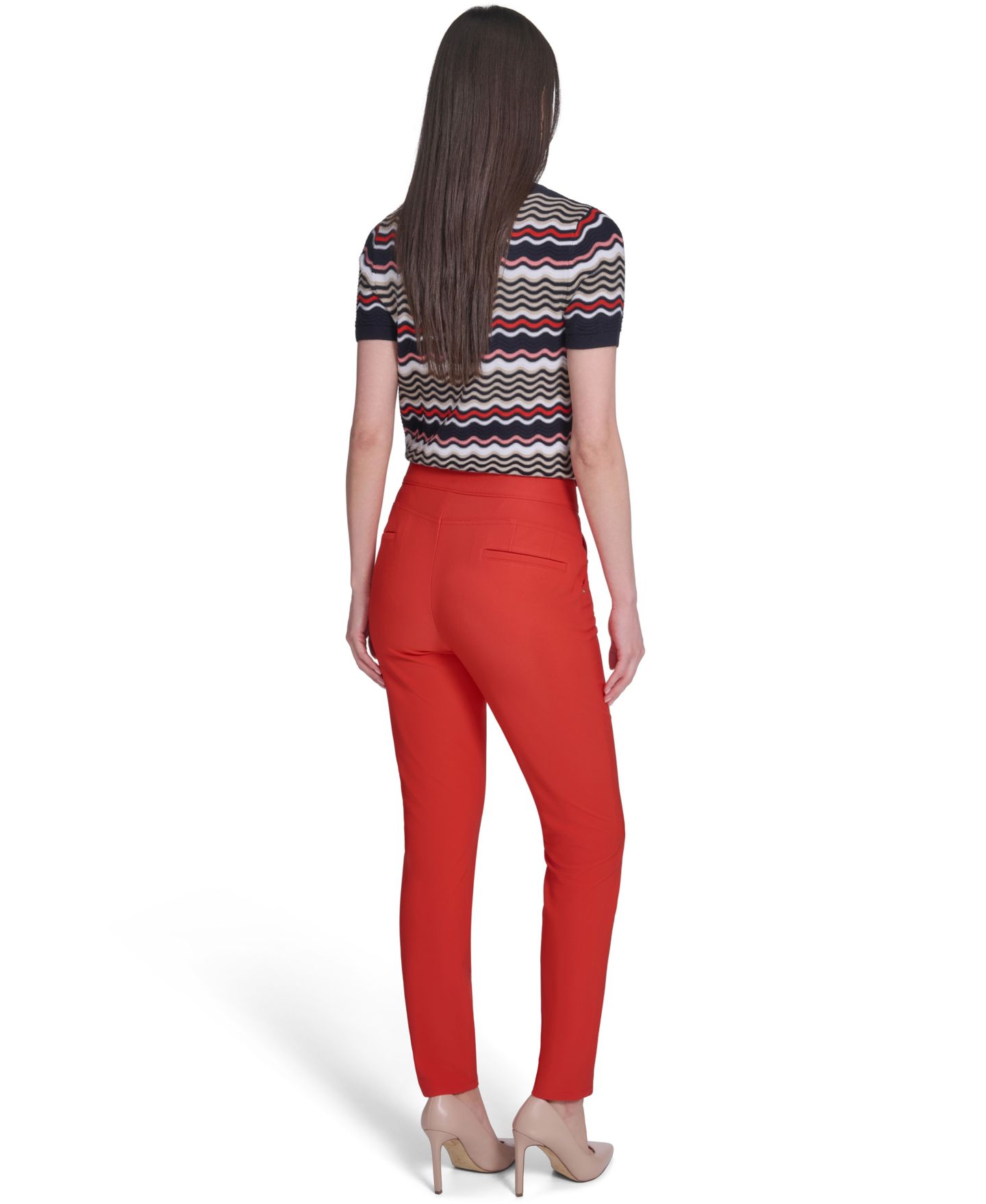 Женские брюки Tommy Hilfiger Mid-Rise Fit Solution Skinny, цвет: Grenadine — фото 6
