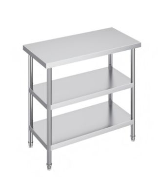 Stainless Steel Food Prep Table 18 x 36 x 34 in with Adjustable Undershelf