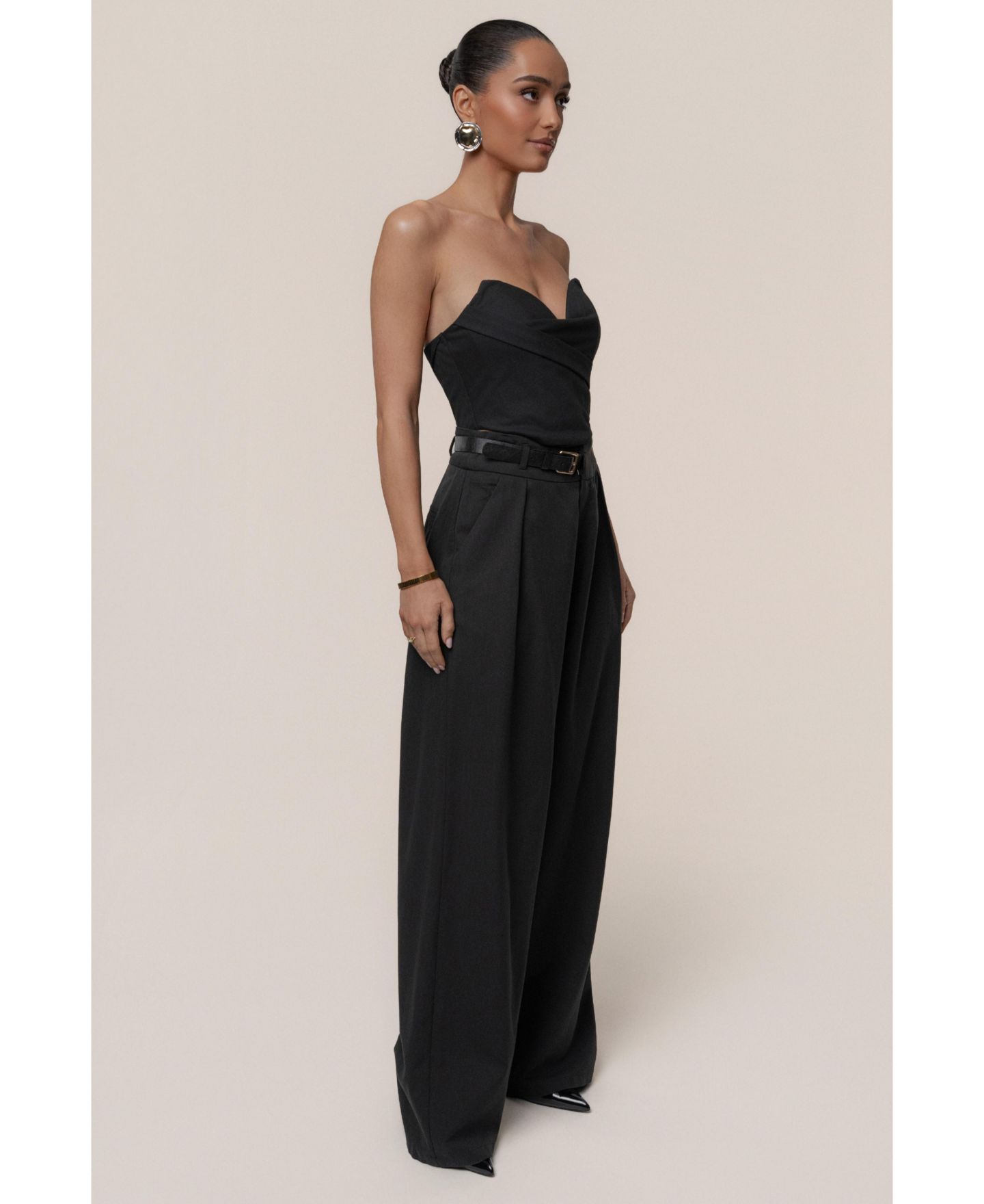 Женские брюки JLUXLABEL Everywhere Belted Trousers, цвет: Чёрный — фото 7