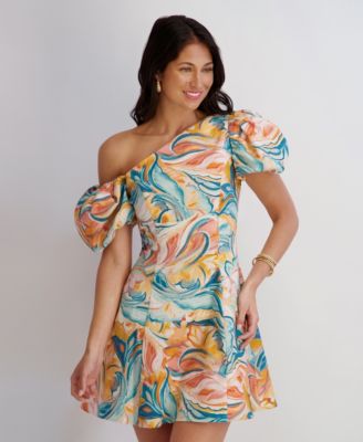 Women's Off-The-Shoulder Printed Short Dress