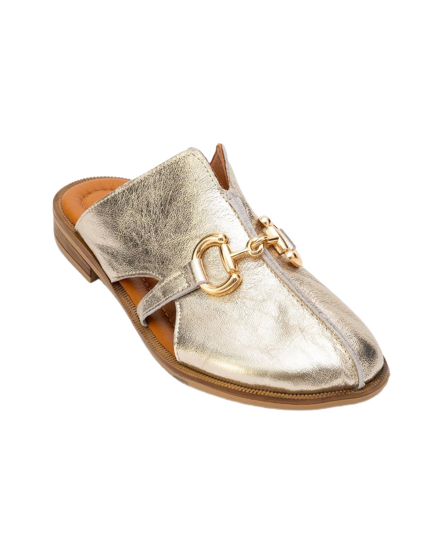 Женские сабо Forever & Always Shoes Favor Leather, цвет: Золотой кожаный — фото 1