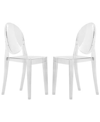 Marion Transparent Acrylic Modern Chair, Set of 2