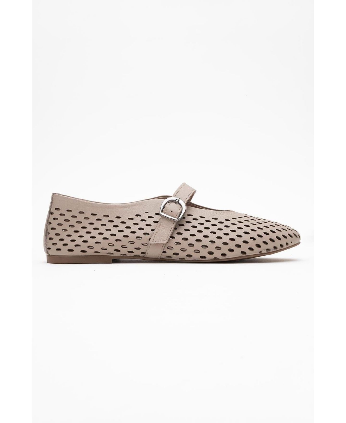 Женские кожаные балетки Forever & Always Shoes Arian, цвет: Тёмный бежевый кожаный — фото 2