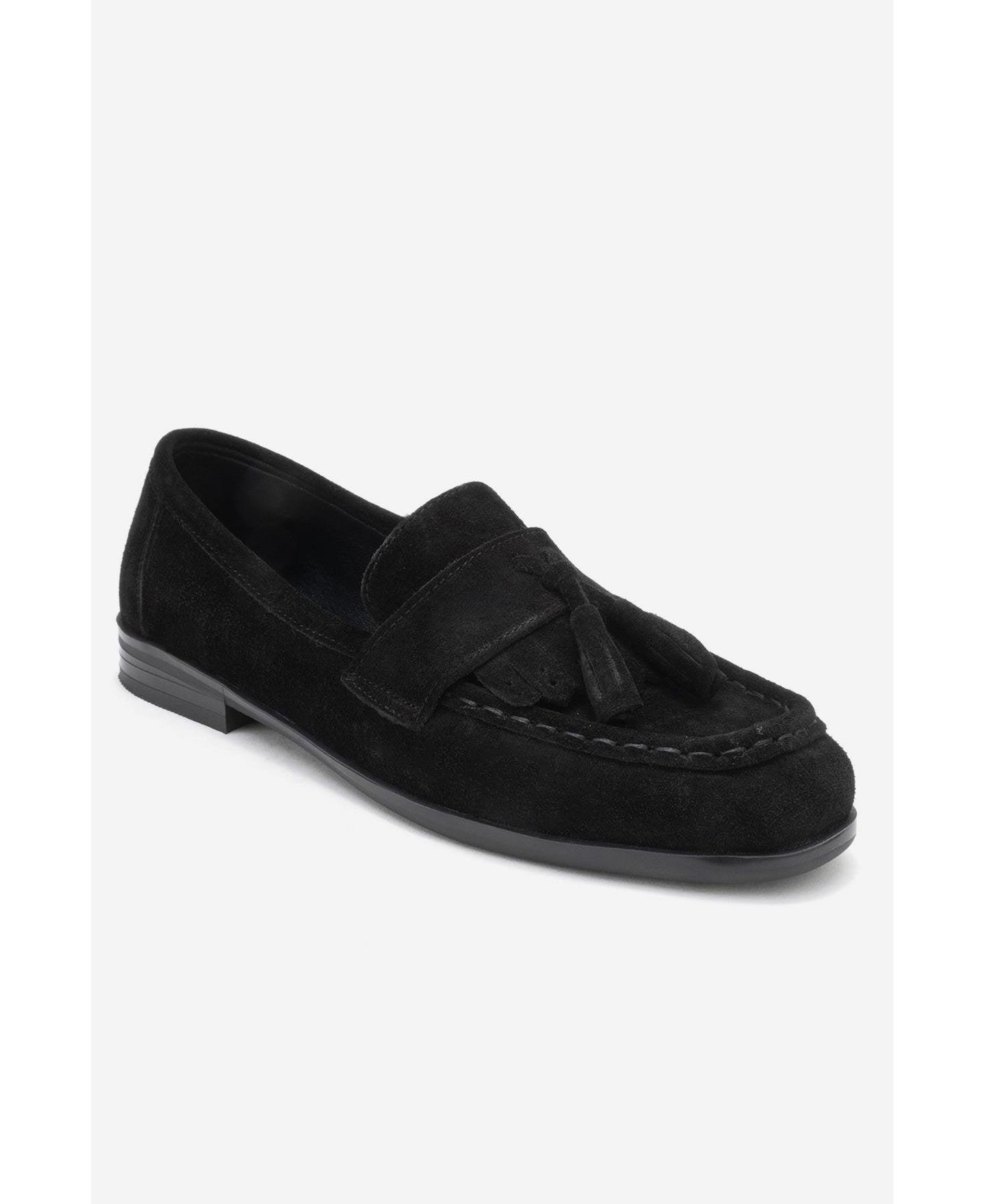 Женские туфли Forever & Always Shoes Lupen Leather Tassel Loafer, цвет: Чёрный замшевый — фото 1