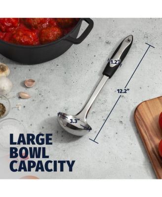 Premium 12 Inch Stainless Steel with Non-Slip Silicone Handle Soup Ladle
