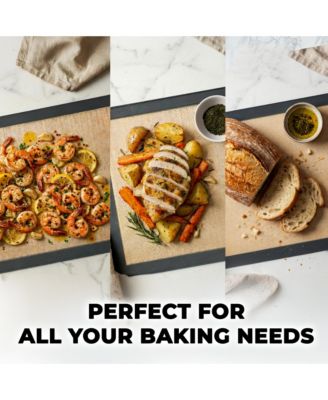 2-Pack Heat-Resistant Reusable Non-Stick Silicone Baking Sheets