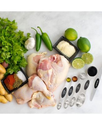 Stainless Steel Magnetic Measuring Spoons, 8 Piece Set with Leveler