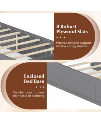 Bed Frame with Storage Drawers and Headboard
