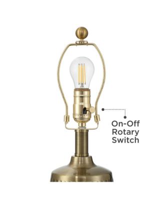 Argus High Small Modern Accent Table Lamp Gold Textured Brass Finish Metal Single Living Room Bedroom