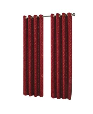 Soho Foil Jacquard Polyester Window Curtain Grommet Panel 52" x 90"