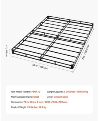 Low Profile Box Spring Foundation with Steel Frame and Cover