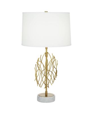 Johan Modern Table Lamp 30 1/2" Tall Sculptural Gold Open Grid Metal Drum Shade Bedroom Living Room Bedside Nightstand